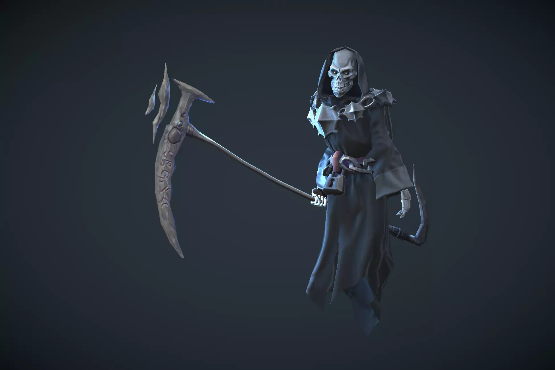 Ghost With Scythe Low-poly 3D model_0