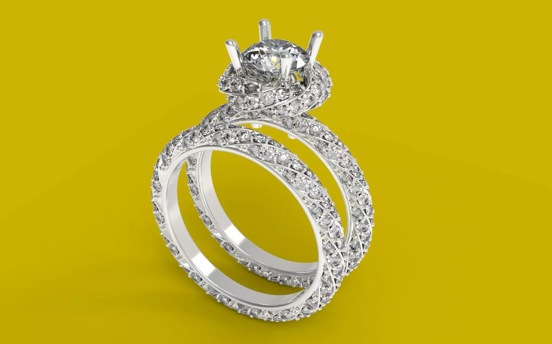 Zukib-0001 - Twist diamond ring - So beautyfull and shine 3D print model