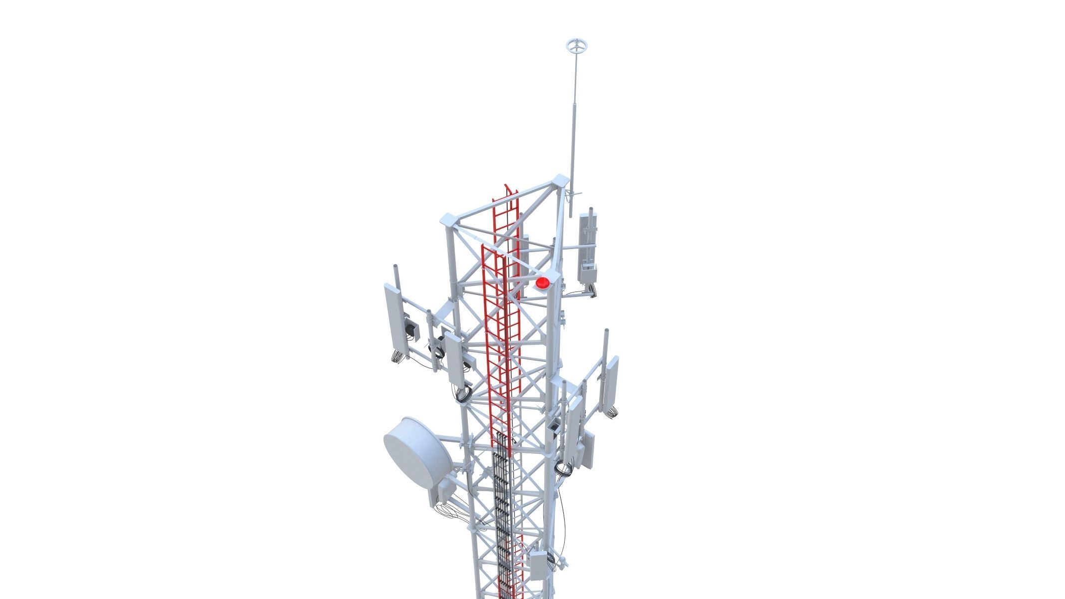 Telecommunication Tower 03  Low-poly 3D model_4