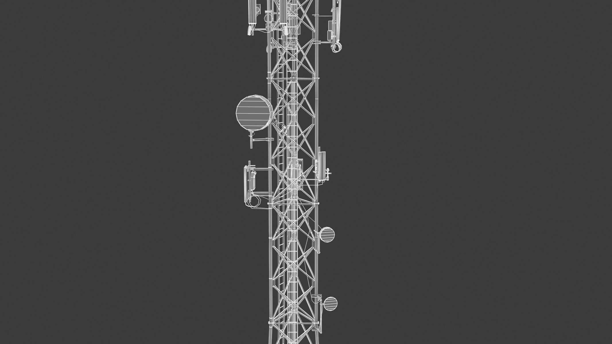 Telecommunication Tower 03  Low-poly 3D model_6