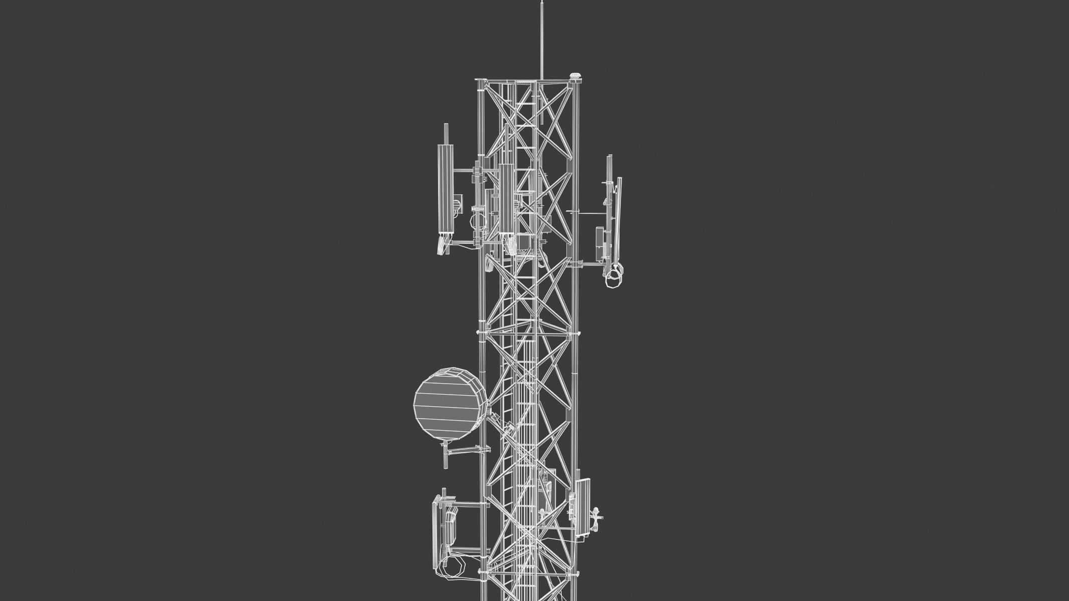 Telecommunication Tower 03  Low-poly 3D model_7