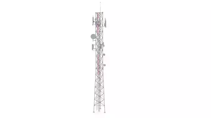 Telecommunication Tower 03  Low-poly 3D model