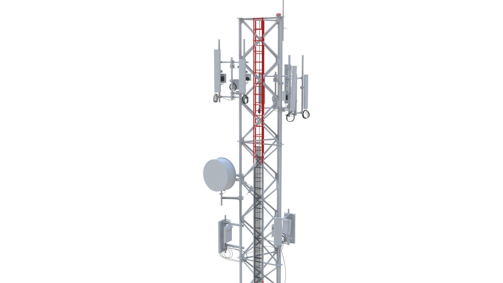 Telecommunication Tower 03  Low-poly 3D model_2