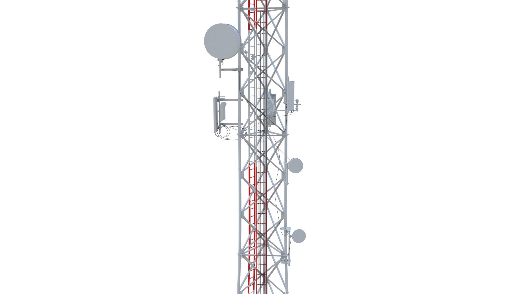 Telecommunication Tower 03  Low-poly 3D model_1