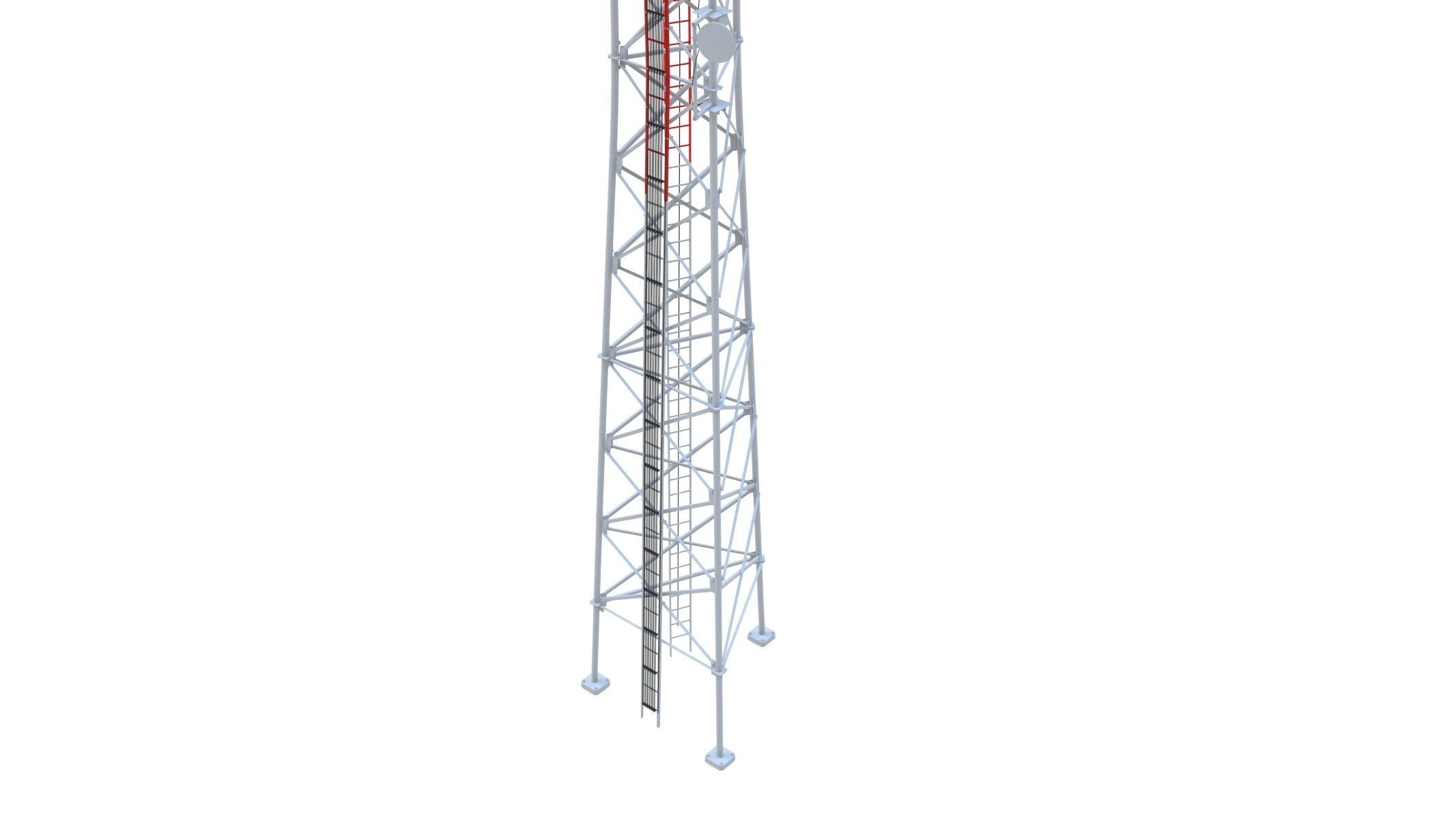 Telecommunication Tower 03  Low-poly 3D model_3