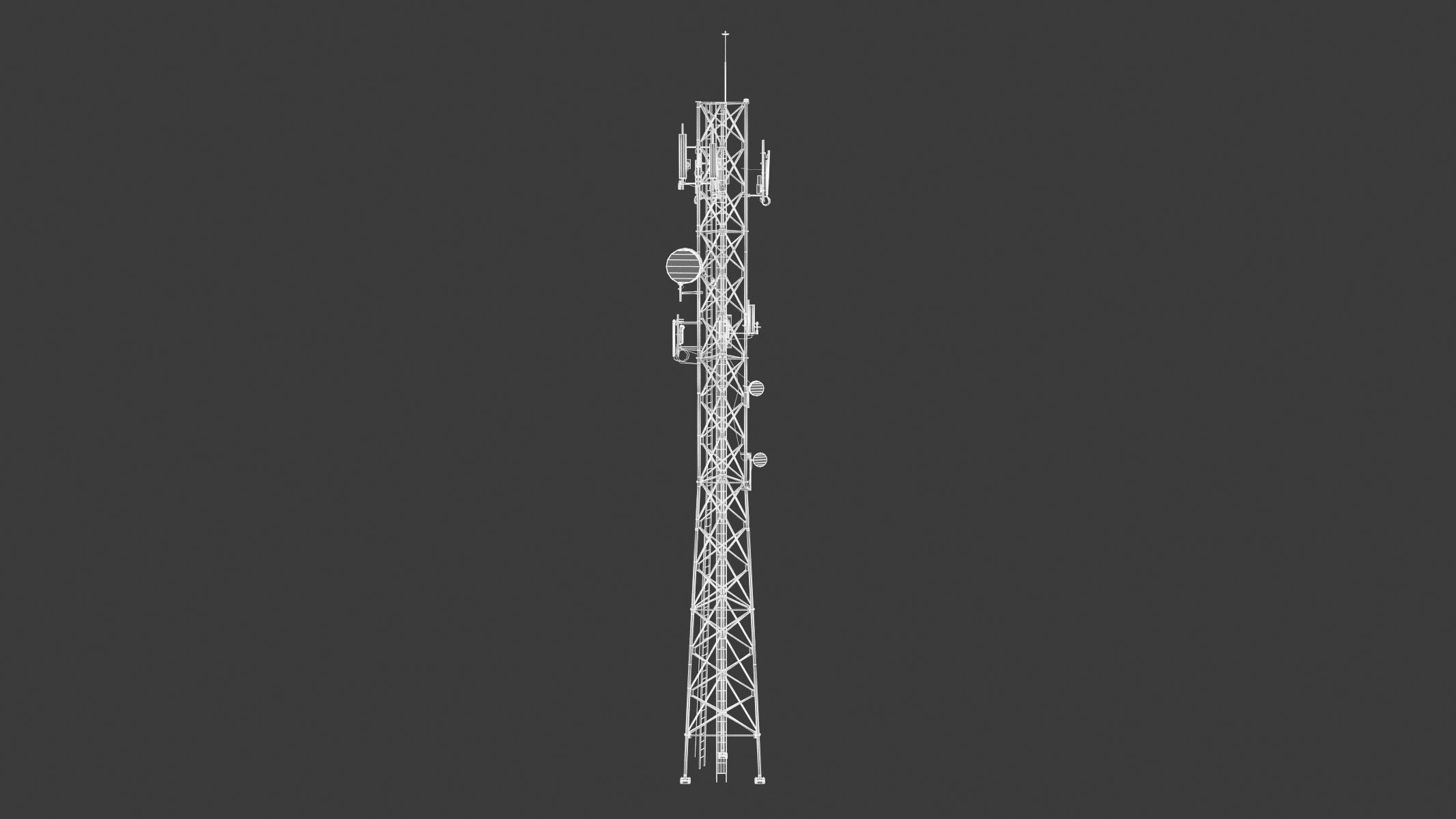 Telecommunication Tower 03  Low-poly 3D model_5