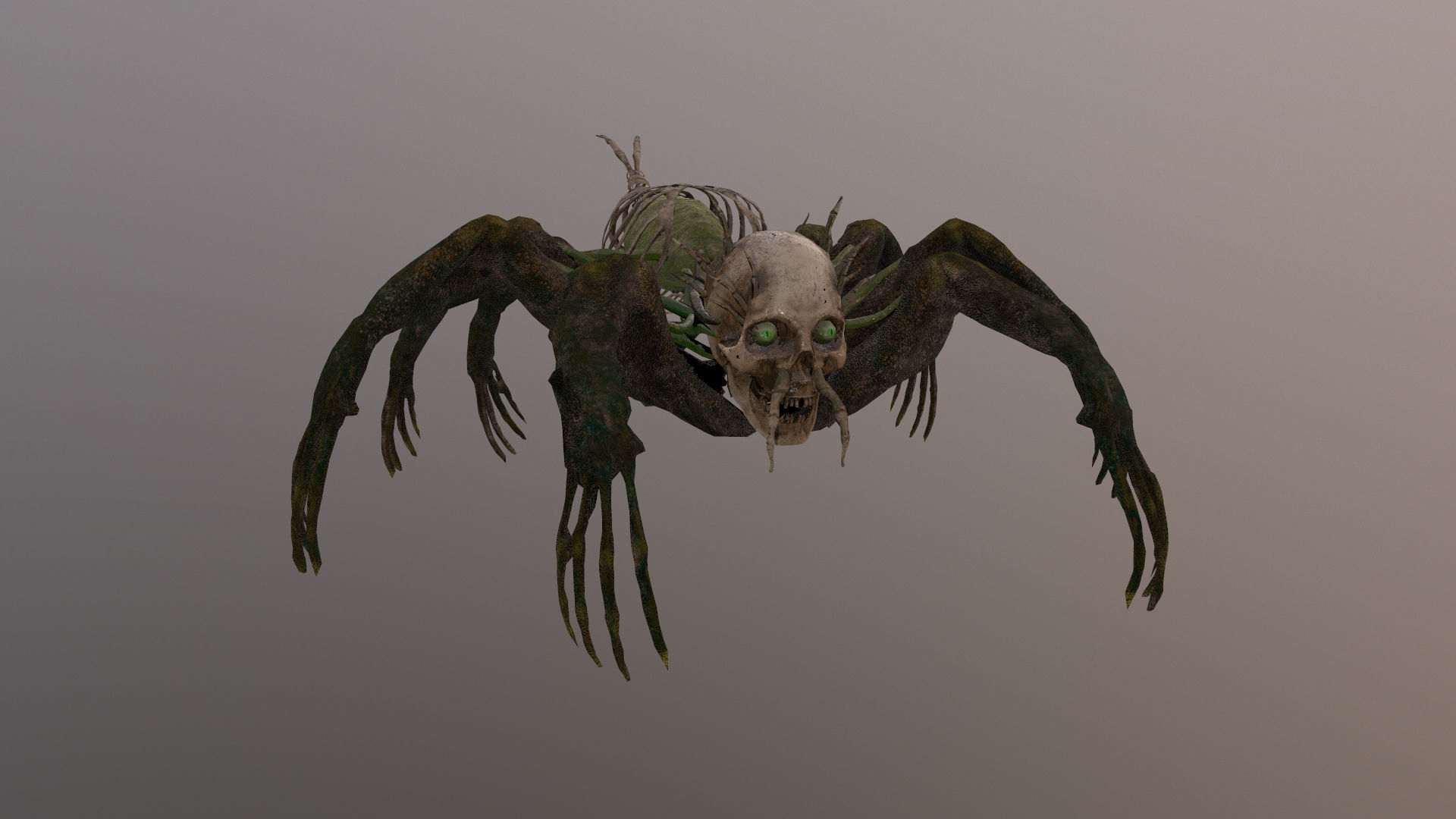 Monster Bone Spider Low-poly 3D model_7