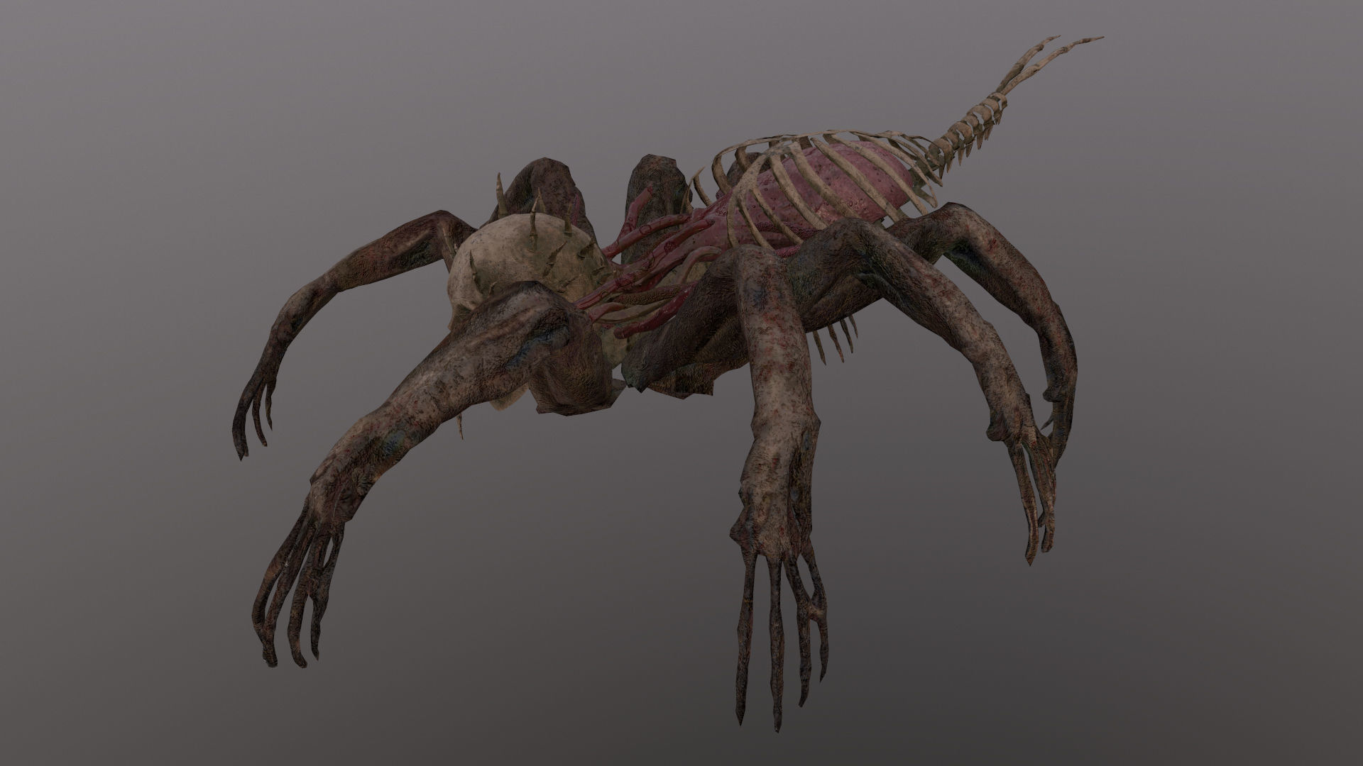 Monster Bone Spider Low-poly 3D model_3