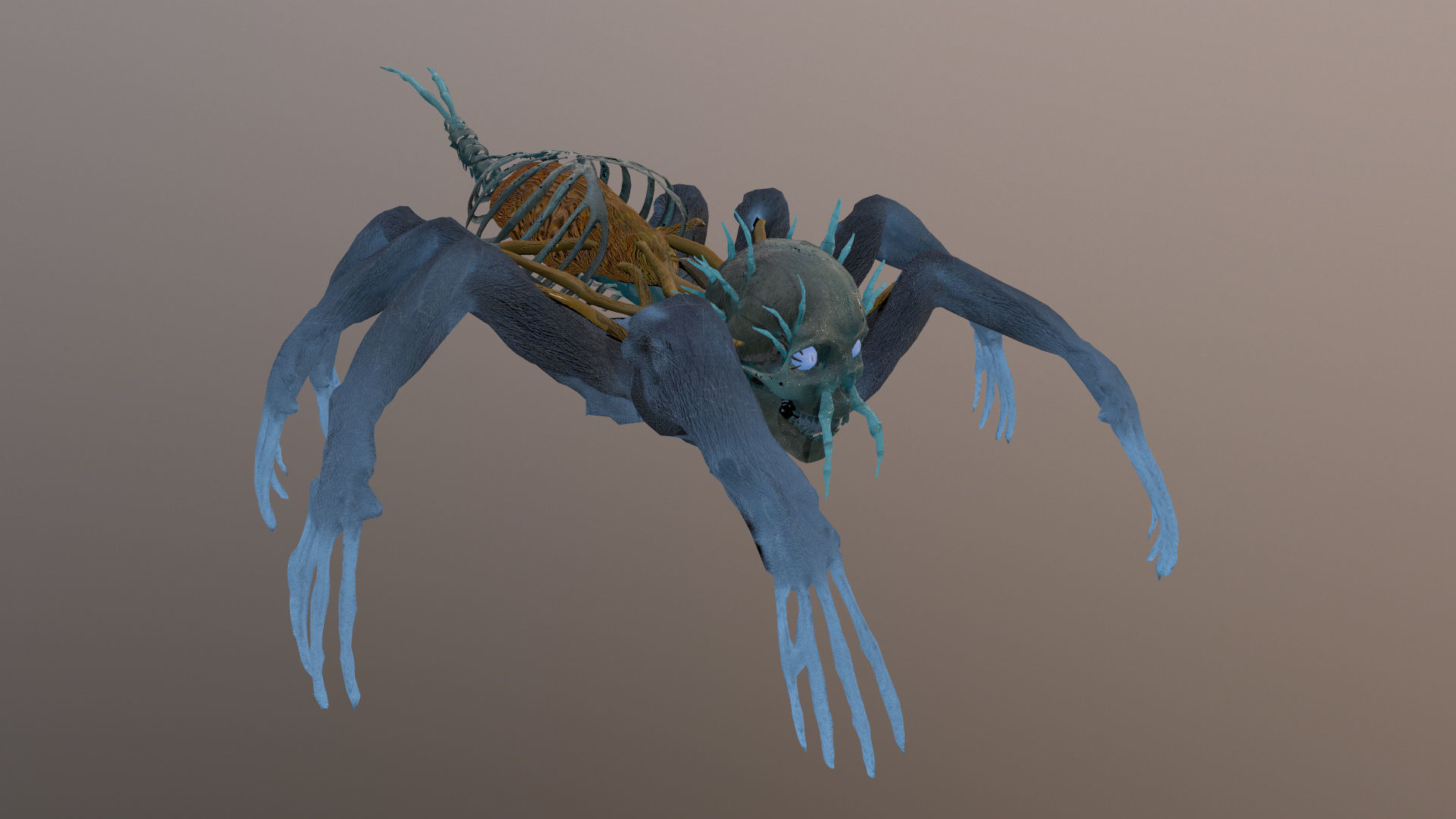 Monster Bone Spider Low-poly 3D model_13