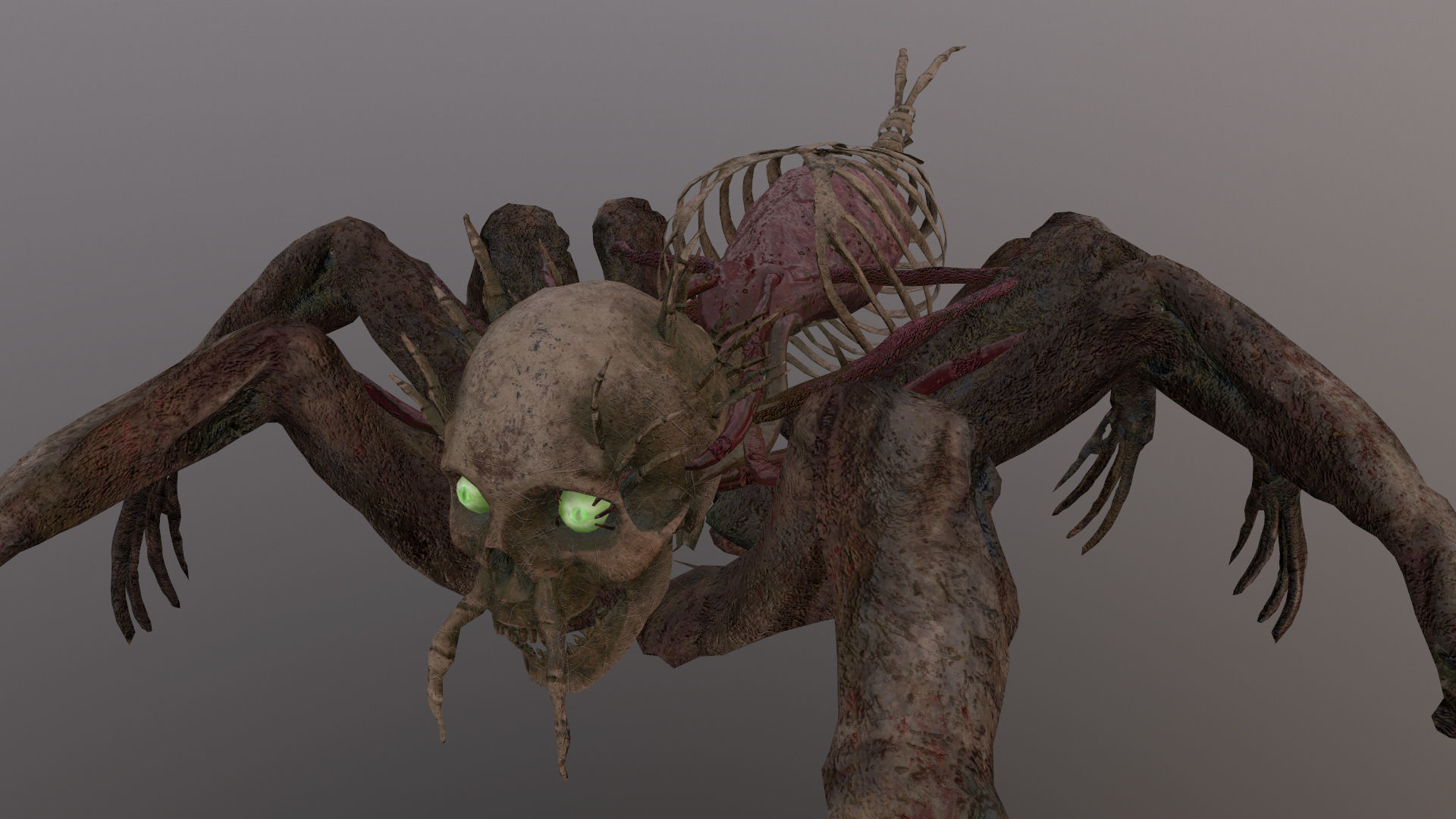 Monster Bone Spider Low-poly 3D model_4