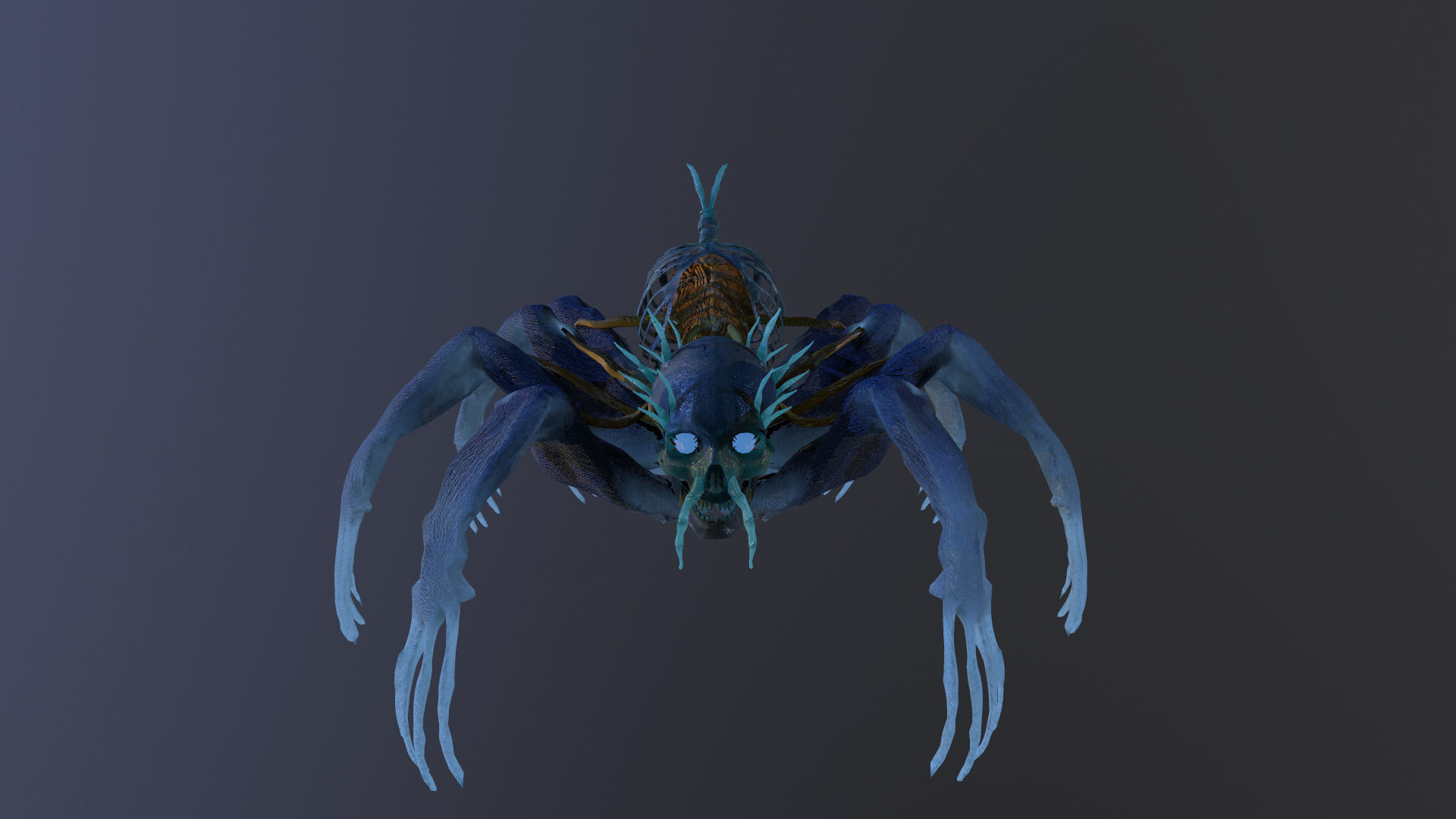 Monster Bone Spider Low-poly 3D model_16