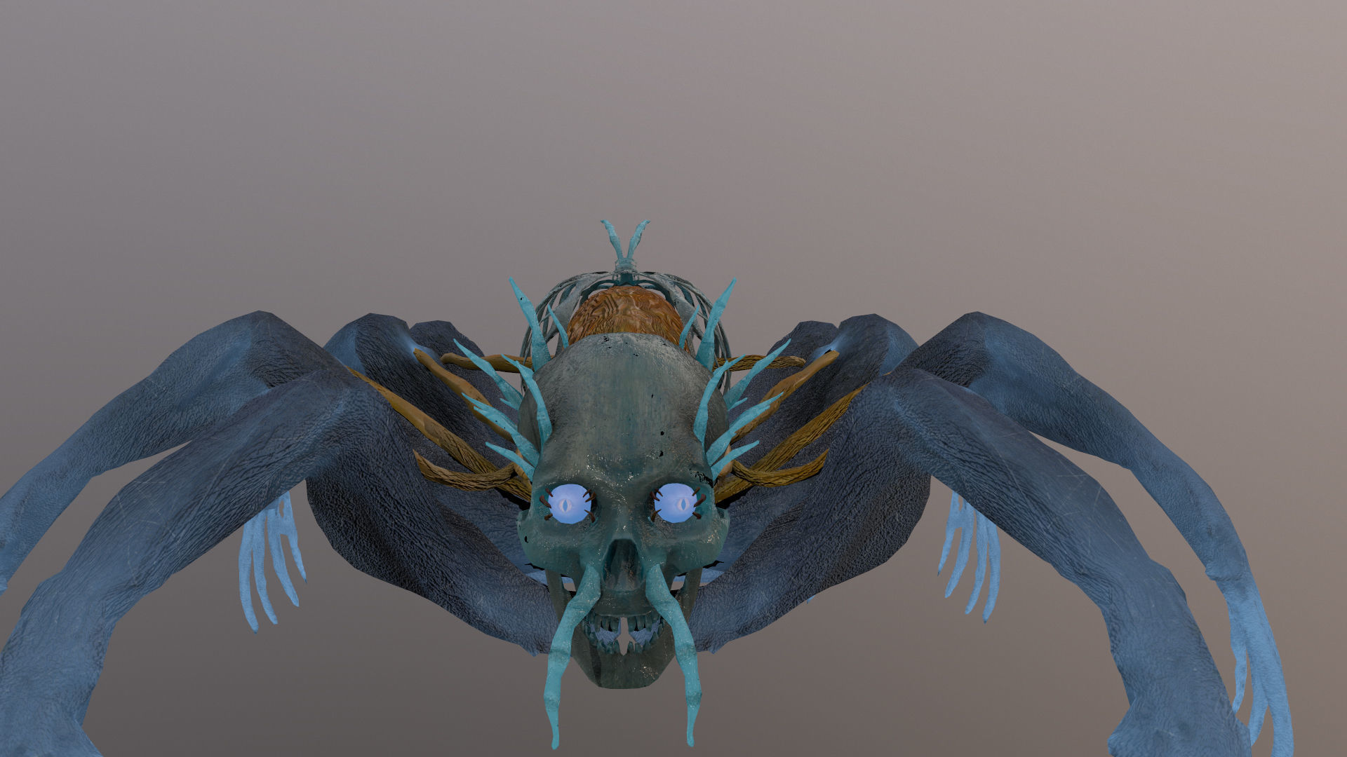 Monster Bone Spider Low-poly 3D model_15