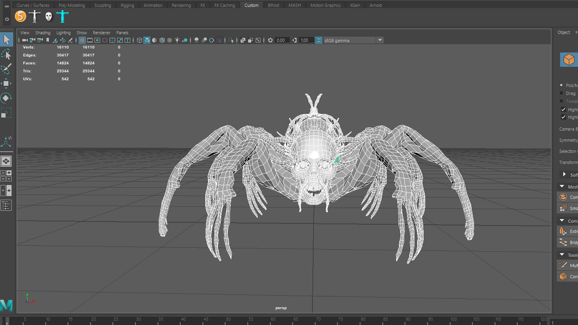 Monster Bone Spider Low-poly 3D model_20