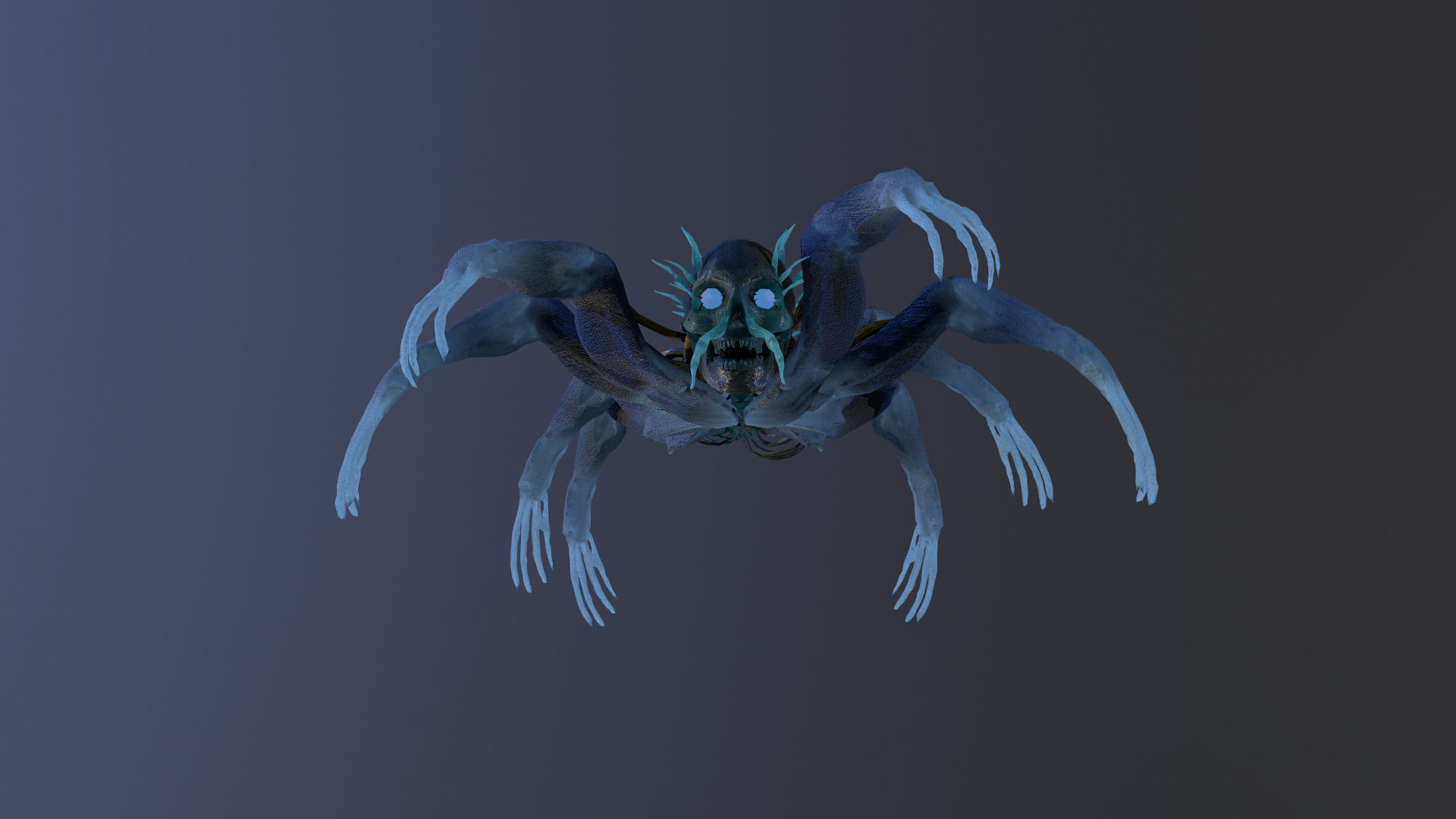 Monster Bone Spider Low-poly 3D model_18