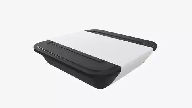 Plastic food container tray box with label mockup 01