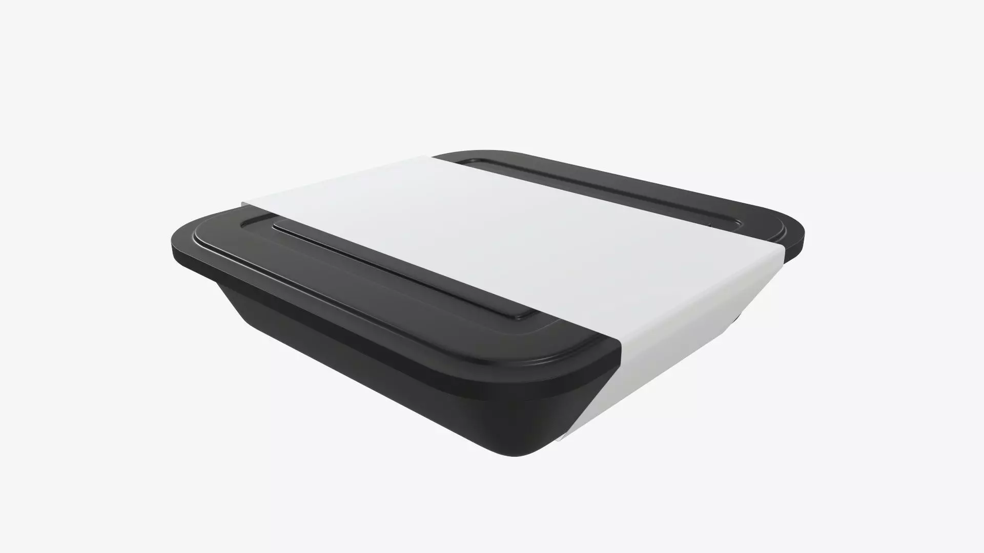 Plastic food container tray box with label mockup 01 3D model_0