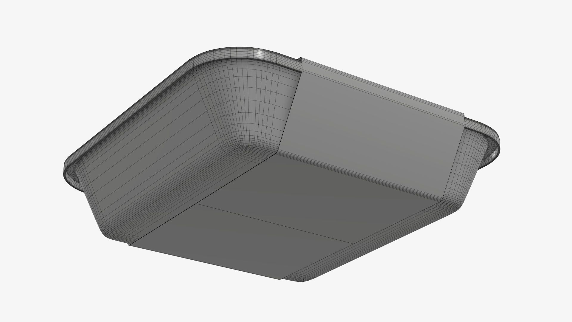 Plastic food container tray box with label mockup 01 3D model_11