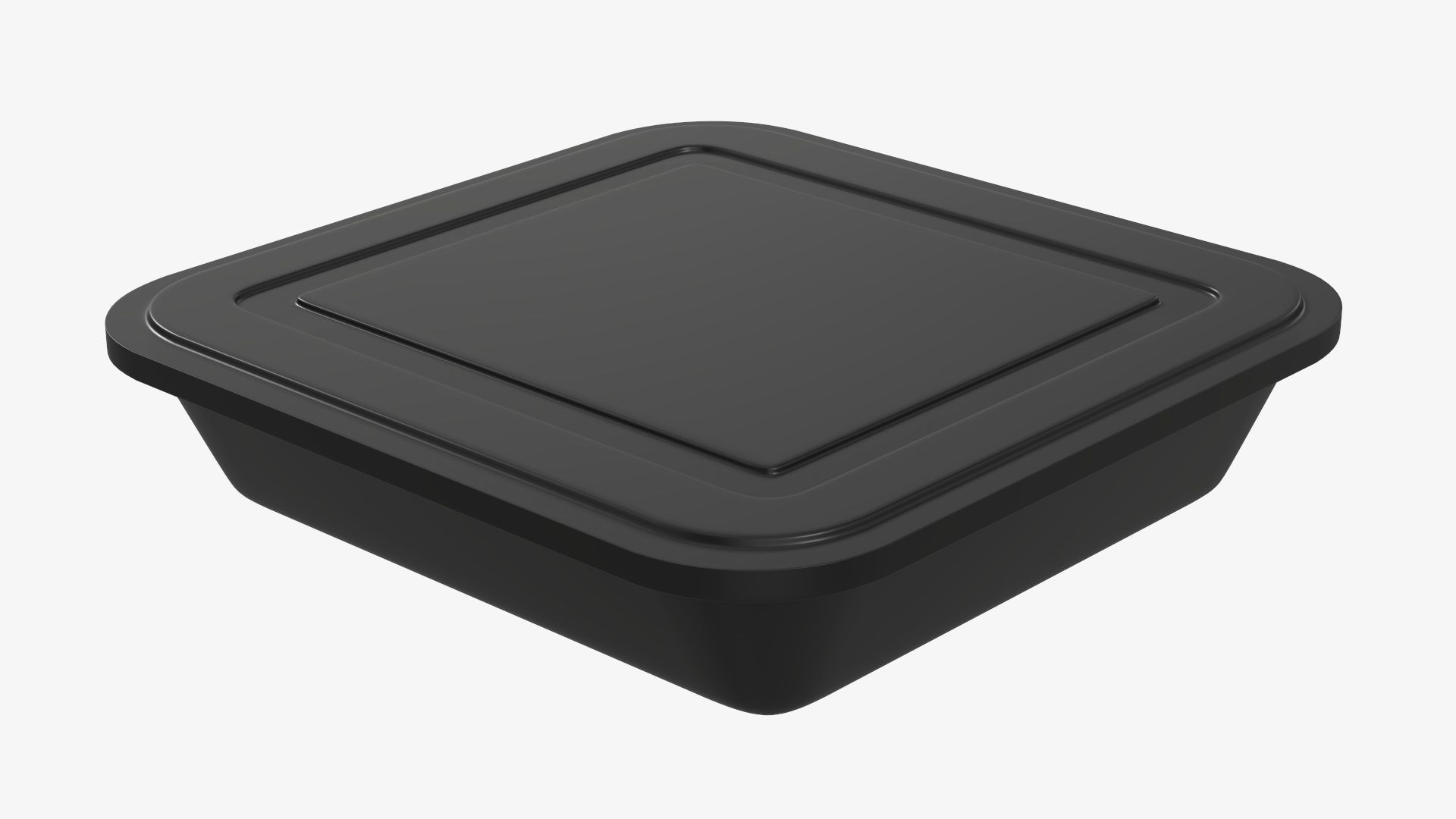 Plastic food container tray box with label mockup 01 3D model_2