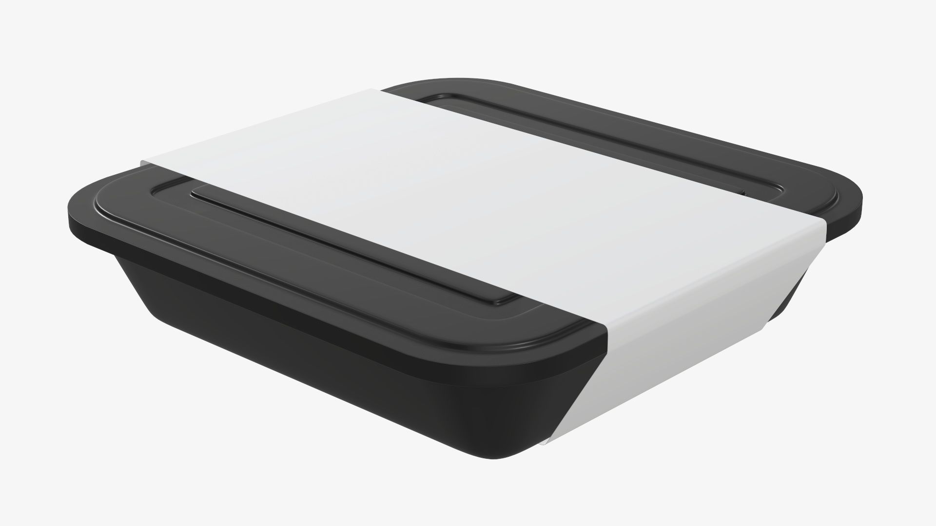 Plastic food container tray box with label mockup 01 3D model_1