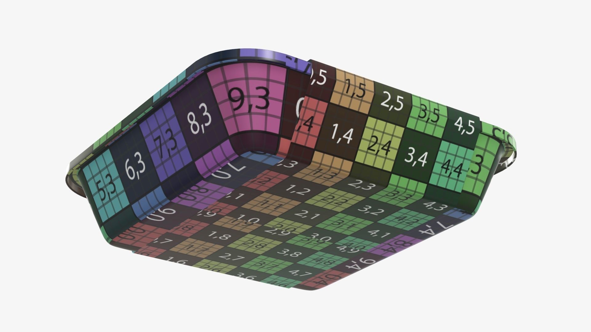 Plastic food container tray box with label mockup 01 3D model_16