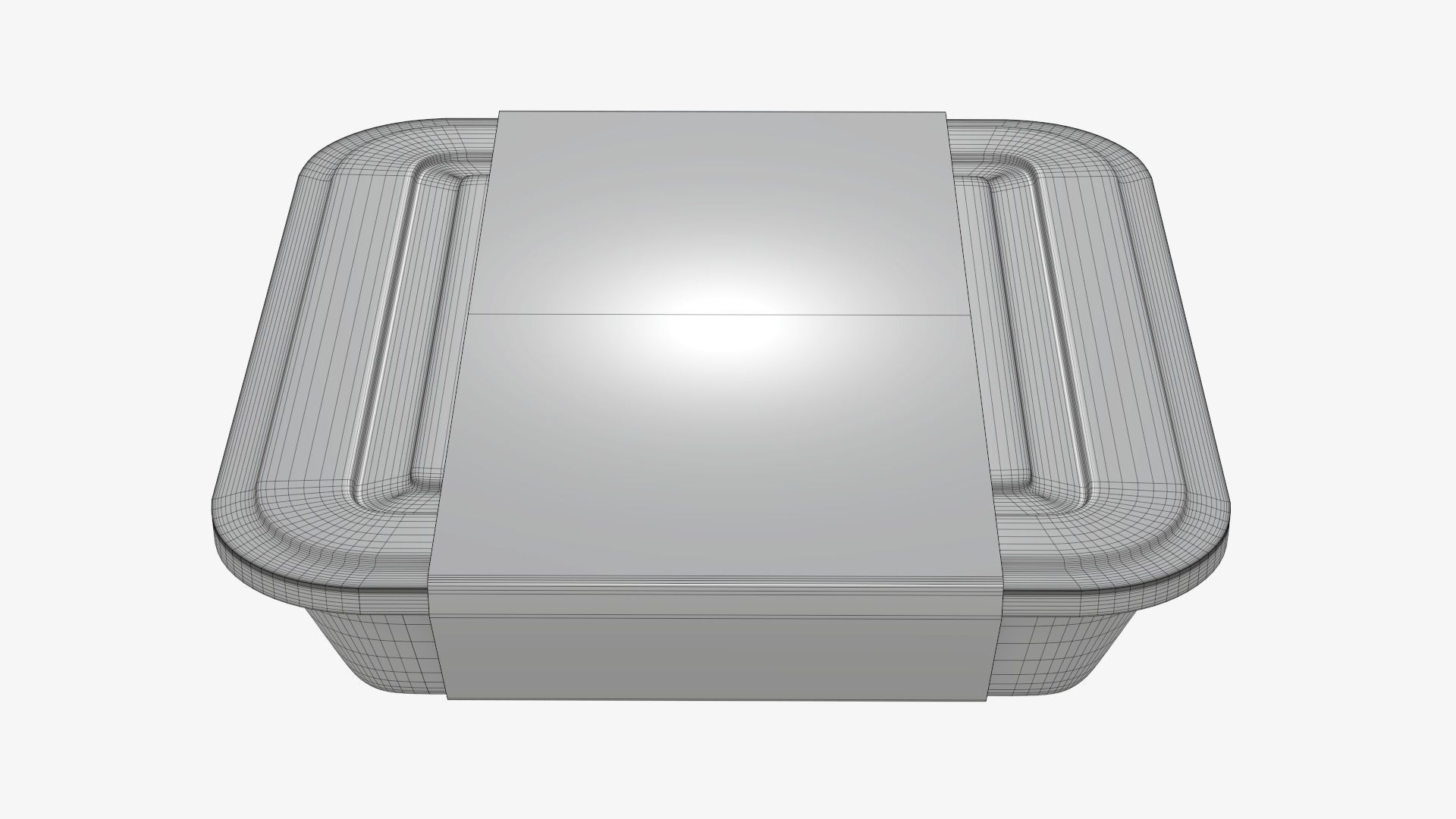 Plastic food container tray box with label mockup 01 3D model_9