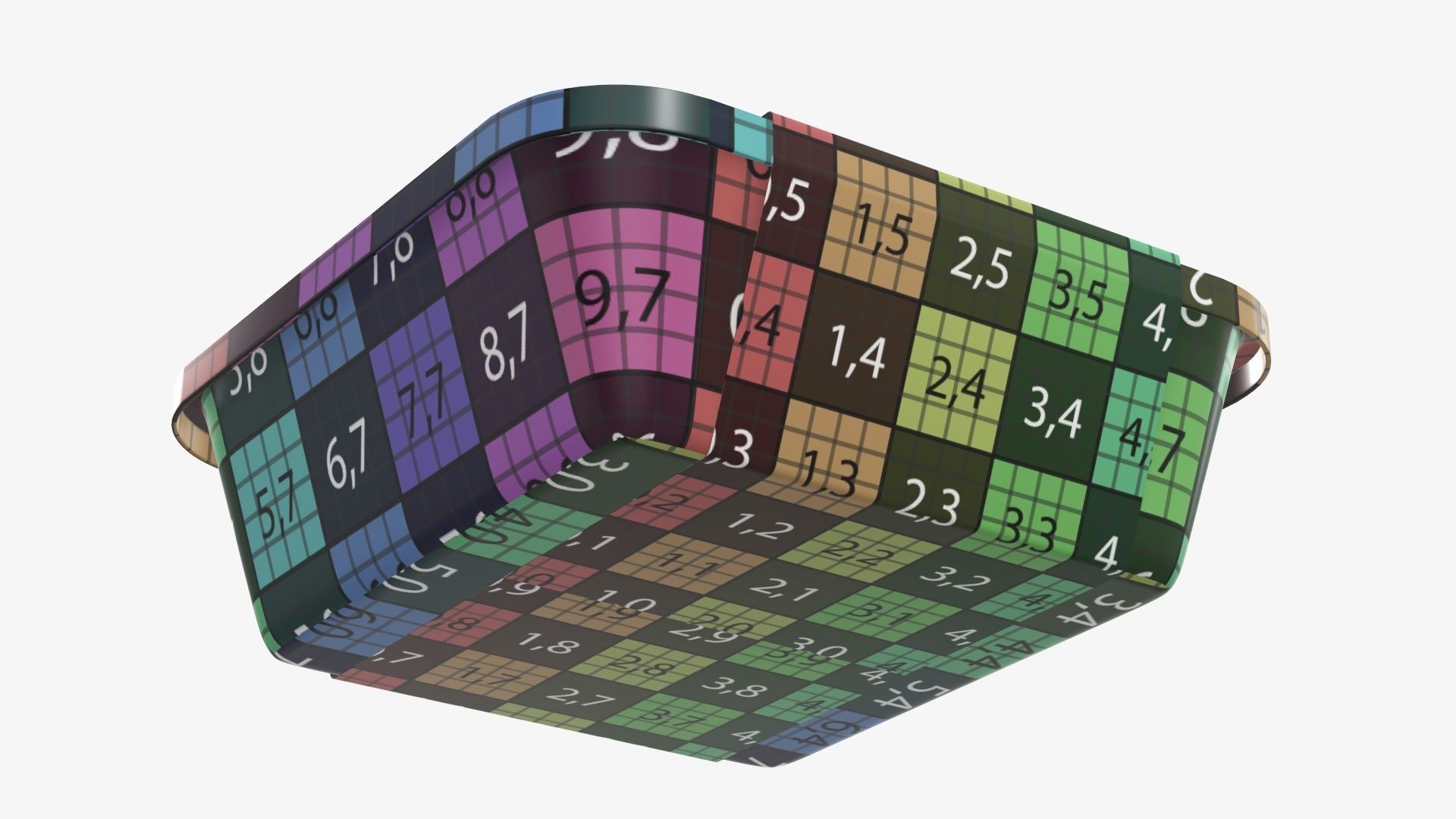 Plastic food container tray box with label mockup 02 3D model_16