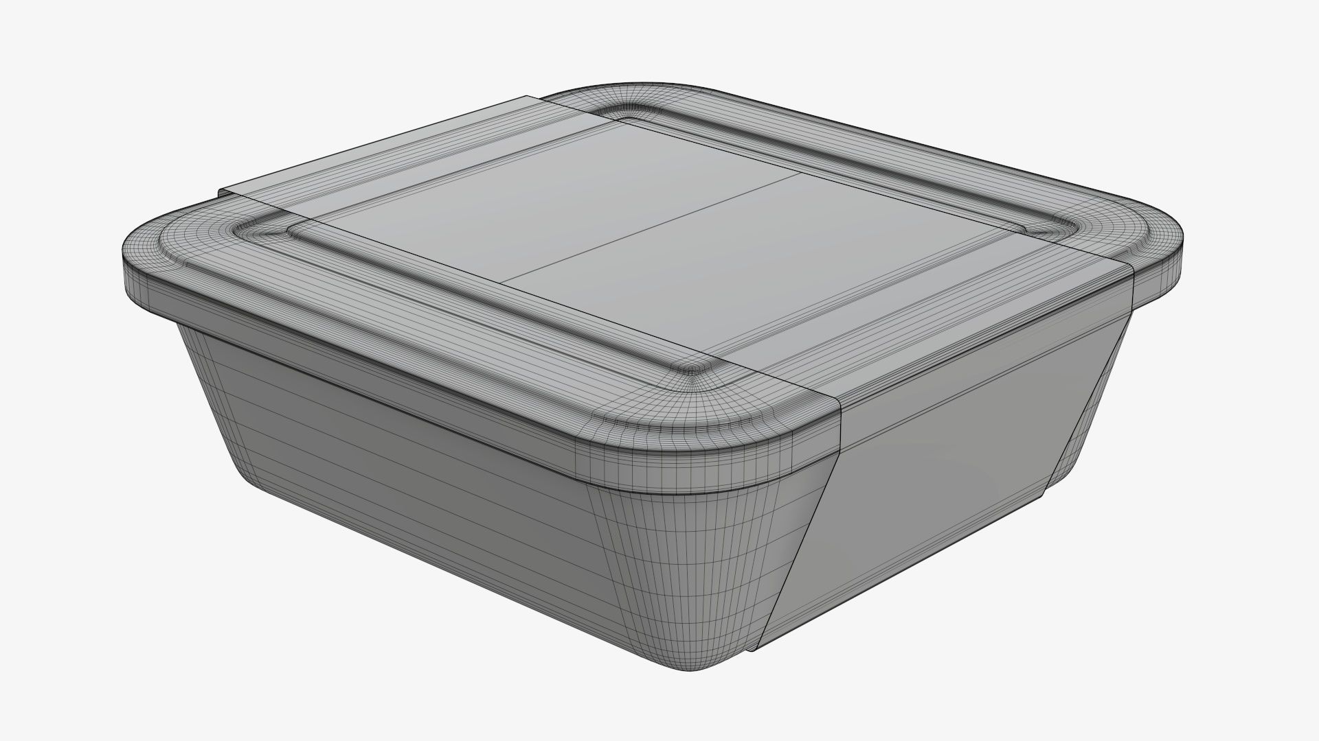 Plastic food container tray box with label mockup 02 3D model_8