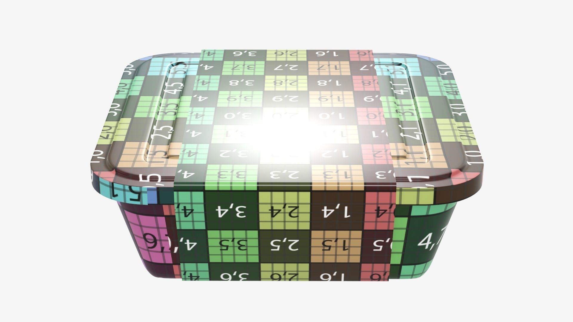 Plastic food container tray box with label mockup 02 3D model_14