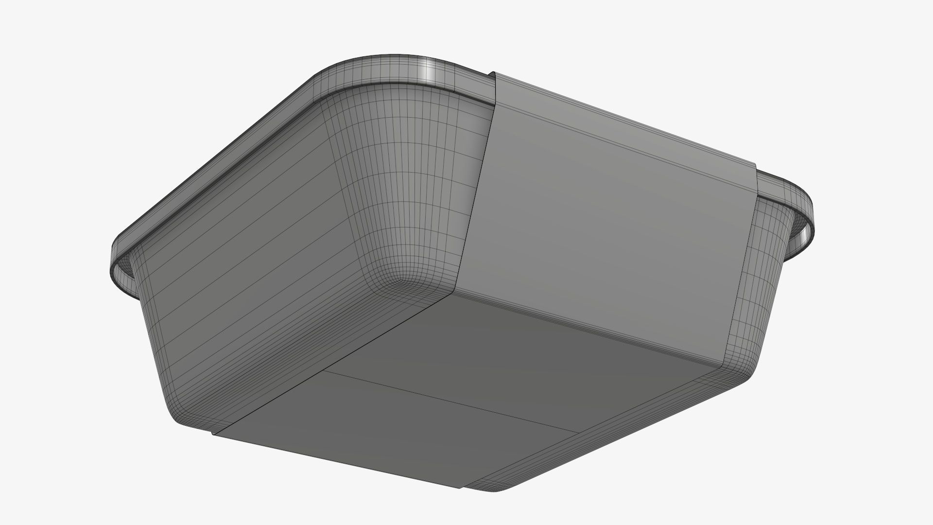 Plastic food container tray box with label mockup 02 3D model_11