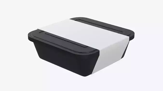 Plastic food container tray box with label mockup 02
