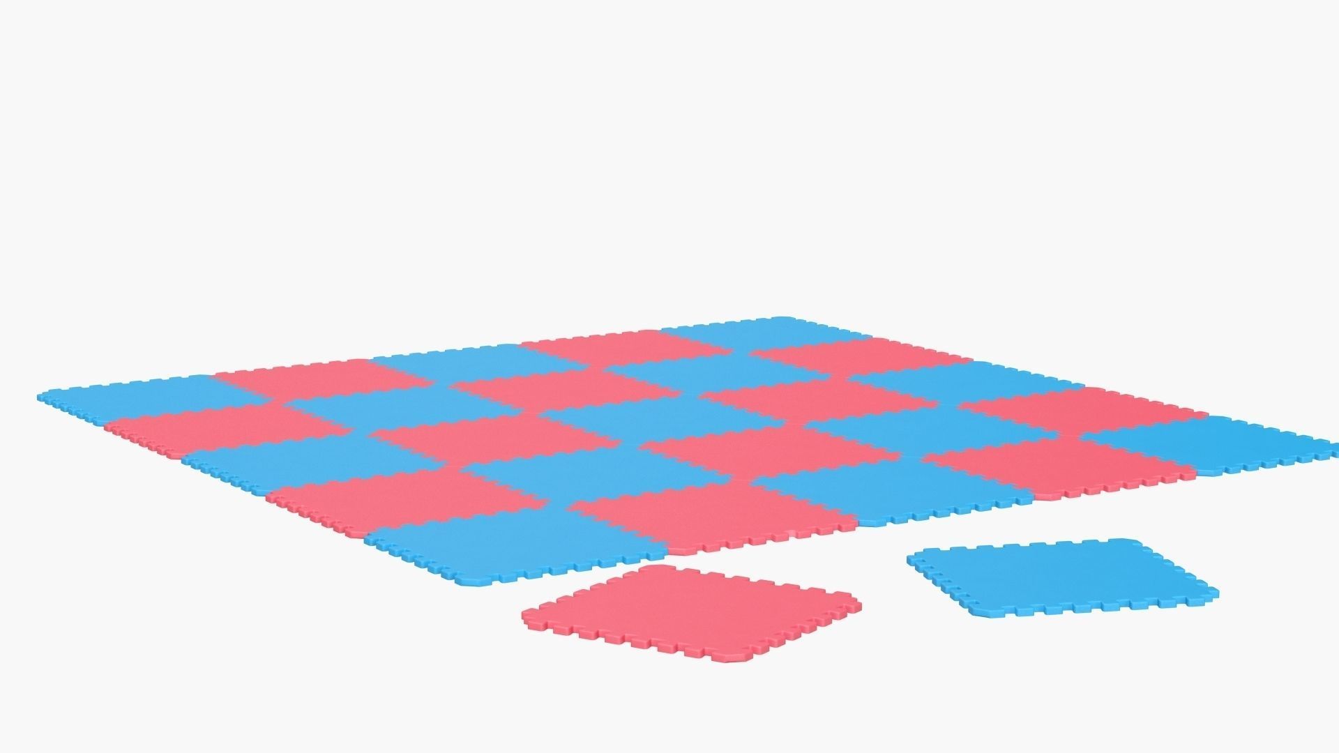 model Sport Tatami Taekwondo Mat Puzzle 3D model_4