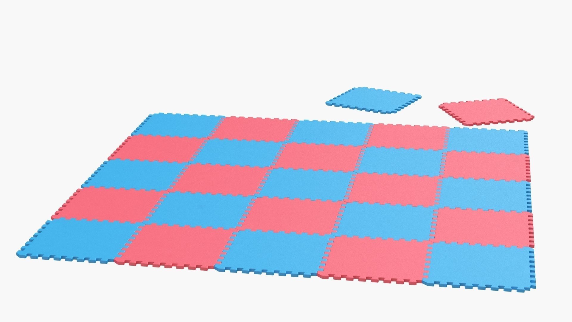 model Sport Tatami Taekwondo Mat Puzzle 3D model_2