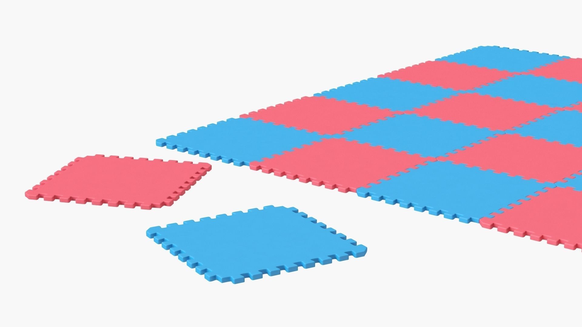 model Sport Tatami Taekwondo Mat Puzzle 3D model_5