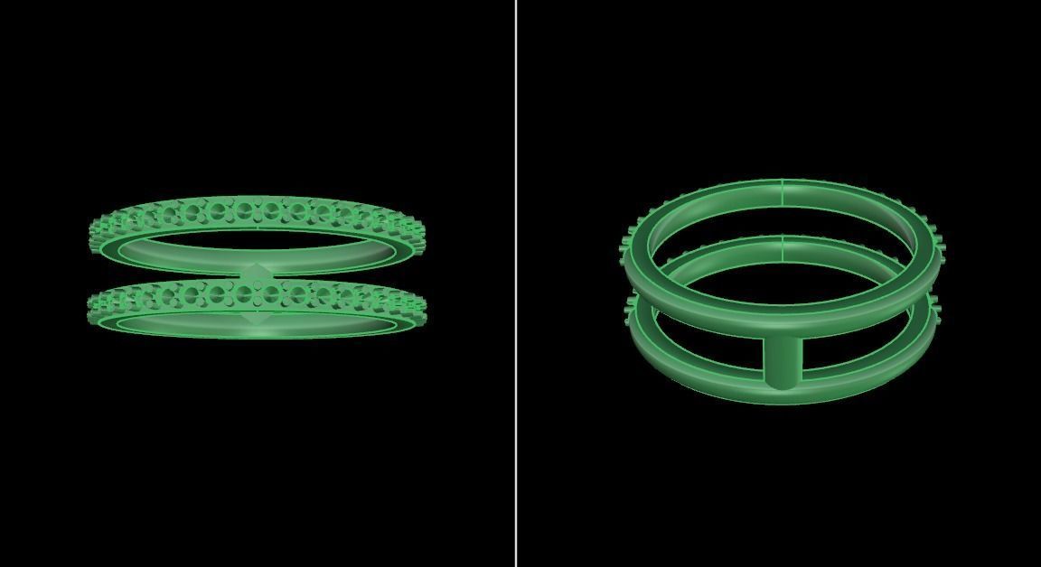 DOUBLE DIAMOND ROW BAND RING SIZE 5 3D print model_11
