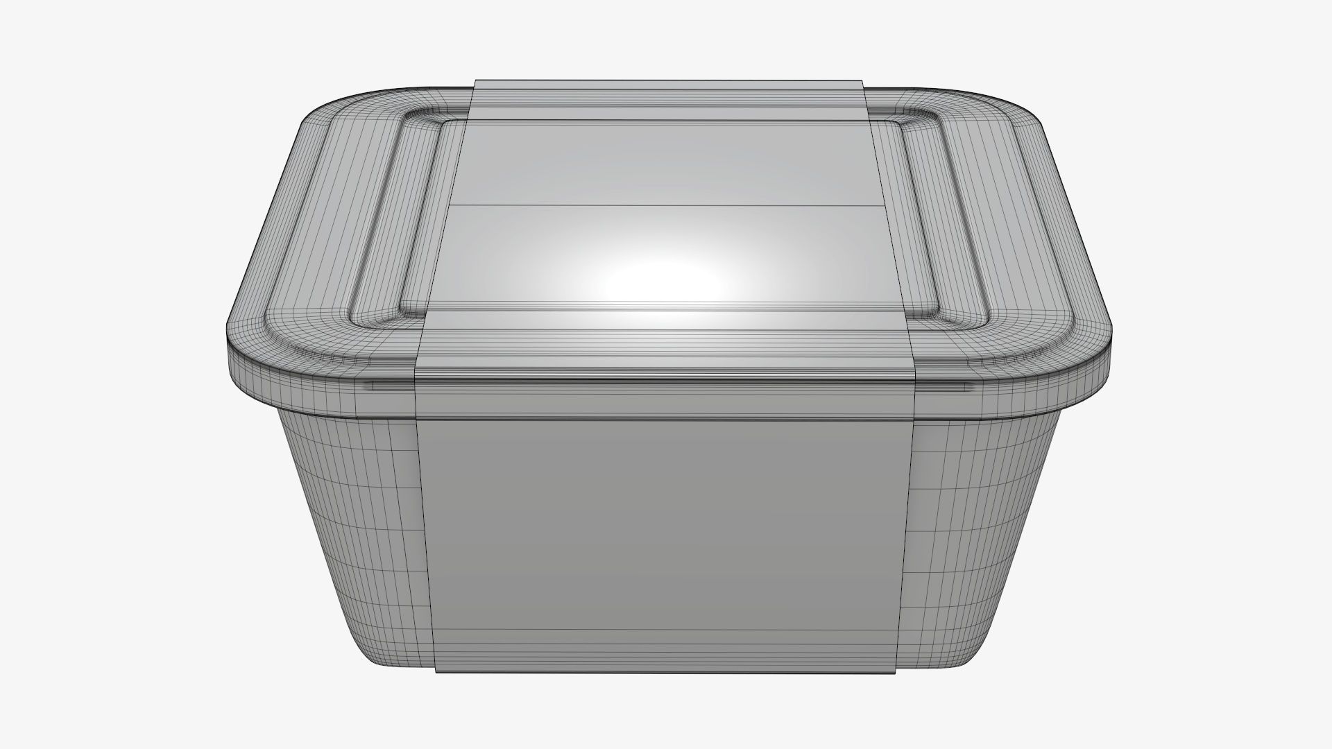 Plastic food container tray box with label mockup 03 3D model_9