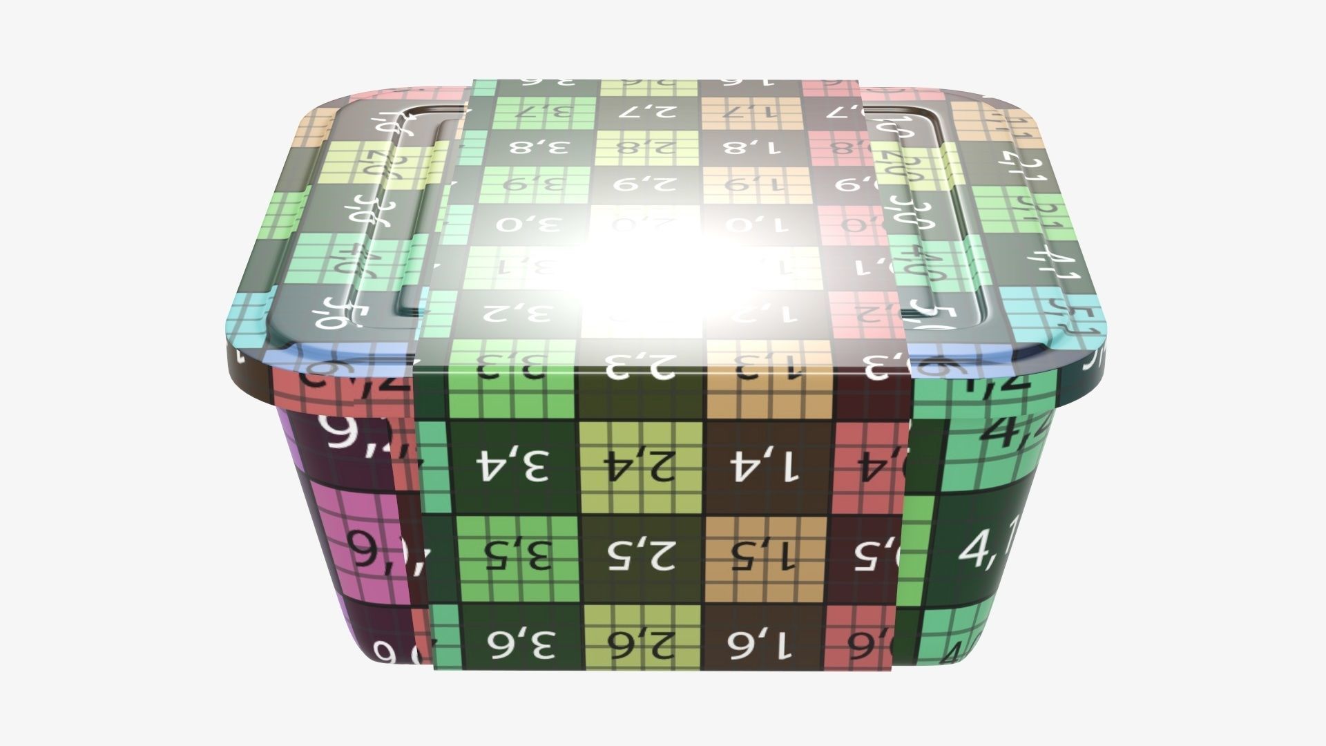 Plastic food container tray box with label mockup 03 3D model_14