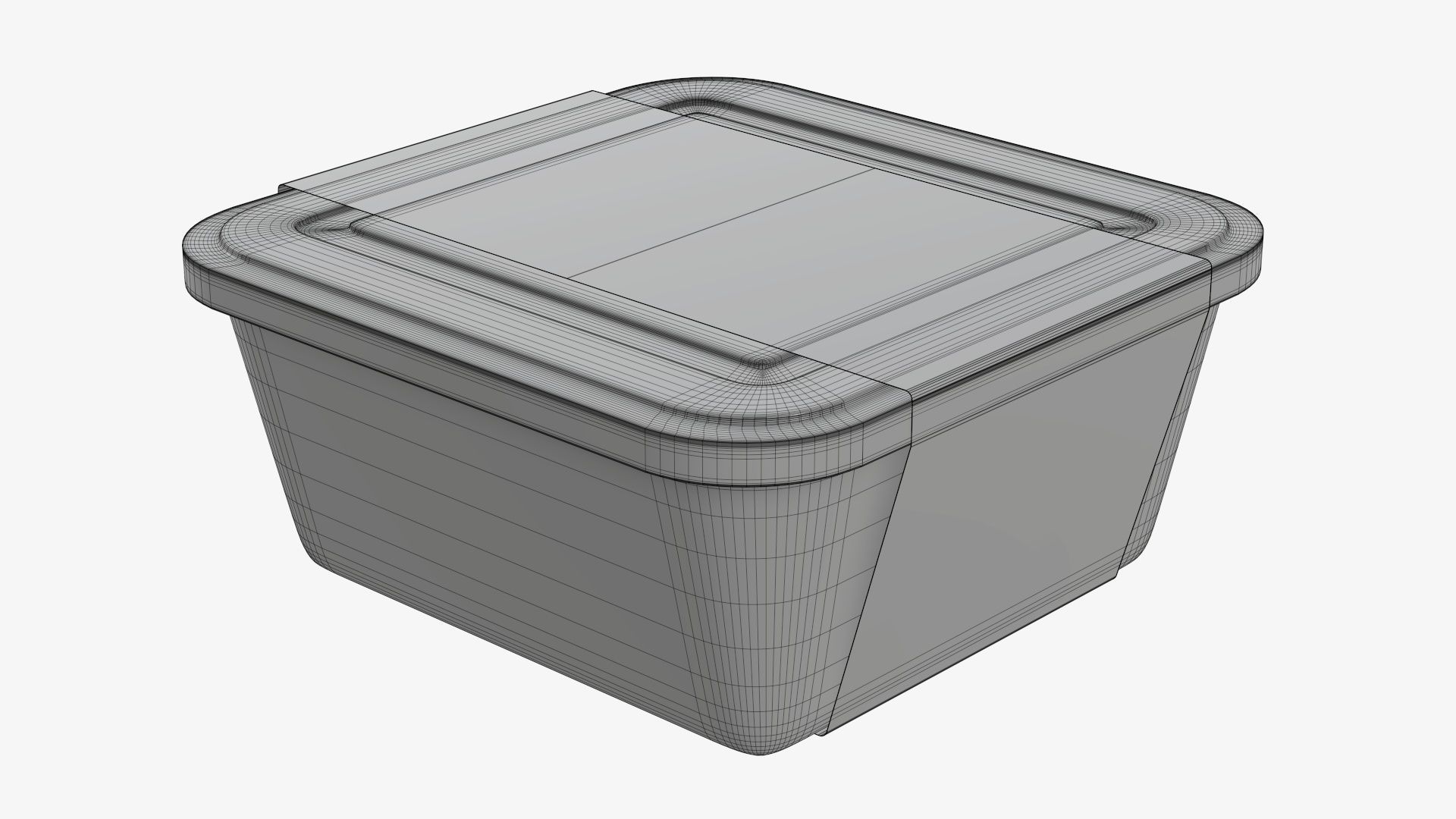 Plastic food container tray box with label mockup 03 3D model_8