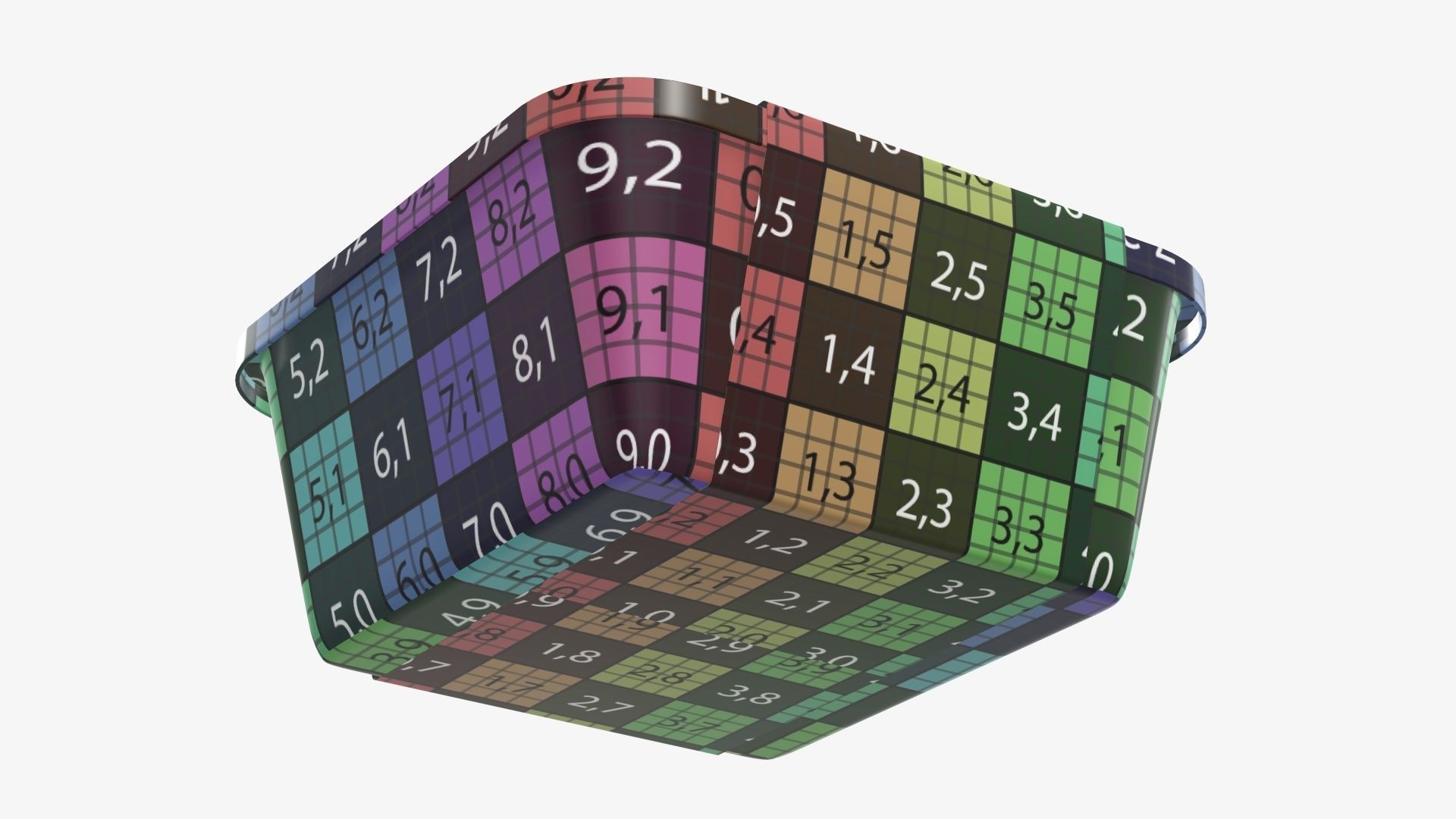 Plastic food container tray box with label mockup 03 3D model_16