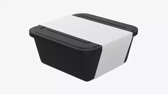 Plastic food container tray box with label mockup 03