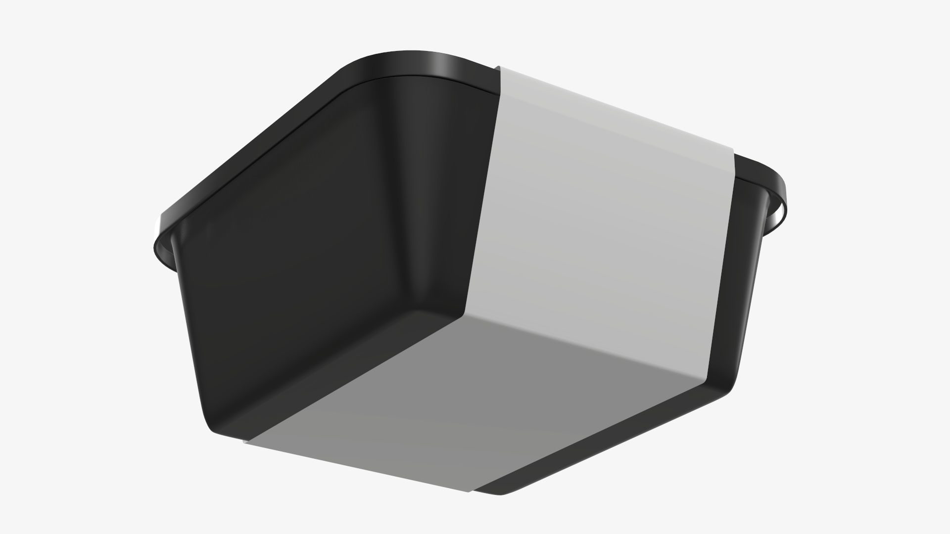 Plastic food container tray box with label mockup 03 3D model_6