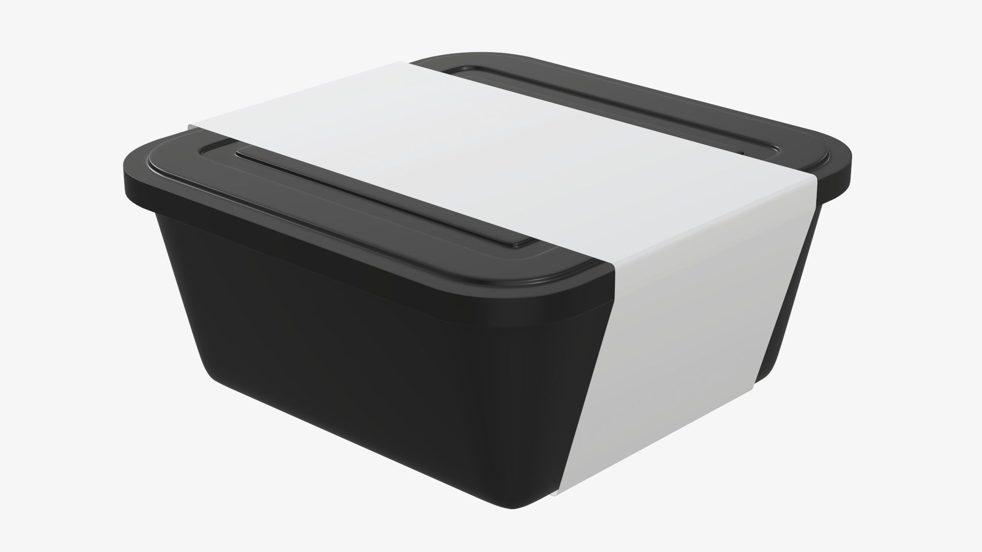 Plastic food container tray box with label mockup 03 3D model_1