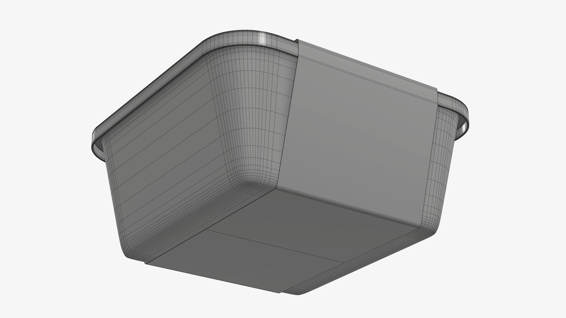 Plastic food container tray box with label mockup 03 3D model_11