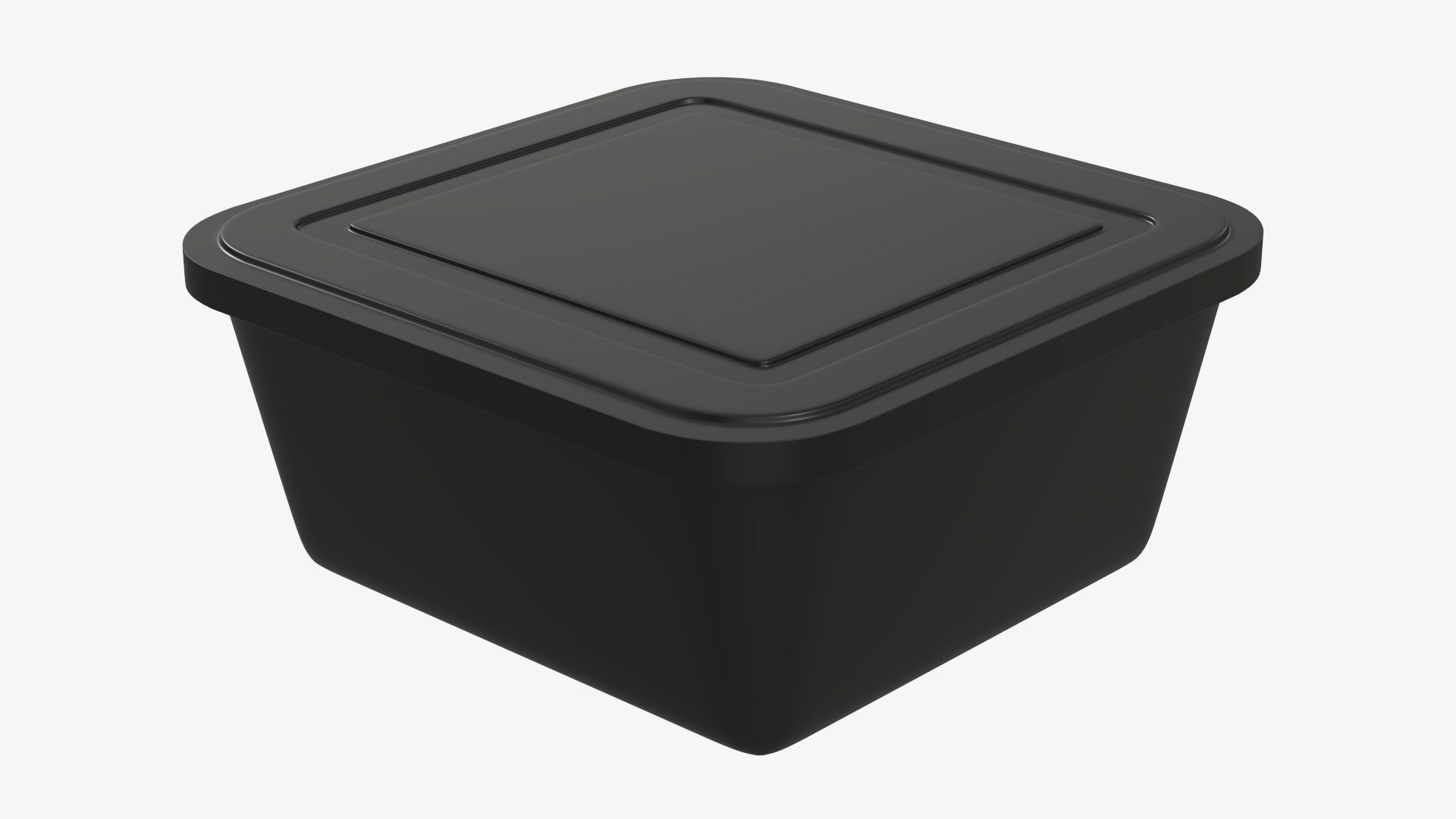 Plastic food container tray box with label mockup 03 3D model_2