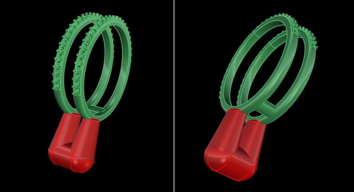 DOUBLE DIAMOND ROW BAND RING SIZE 7 3D print model_10