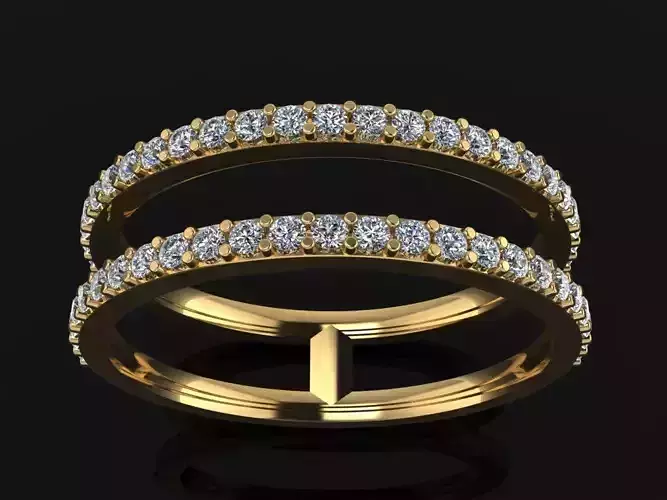 DOUBLE DIAMOND ROW BAND RING SIZE 7 