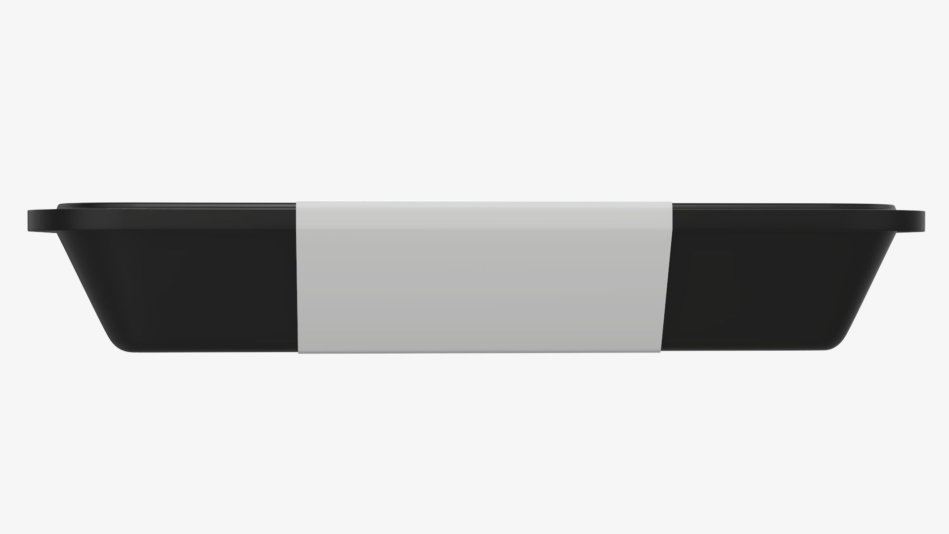 Plastic food container tray box with label mockup 04 3D model_5