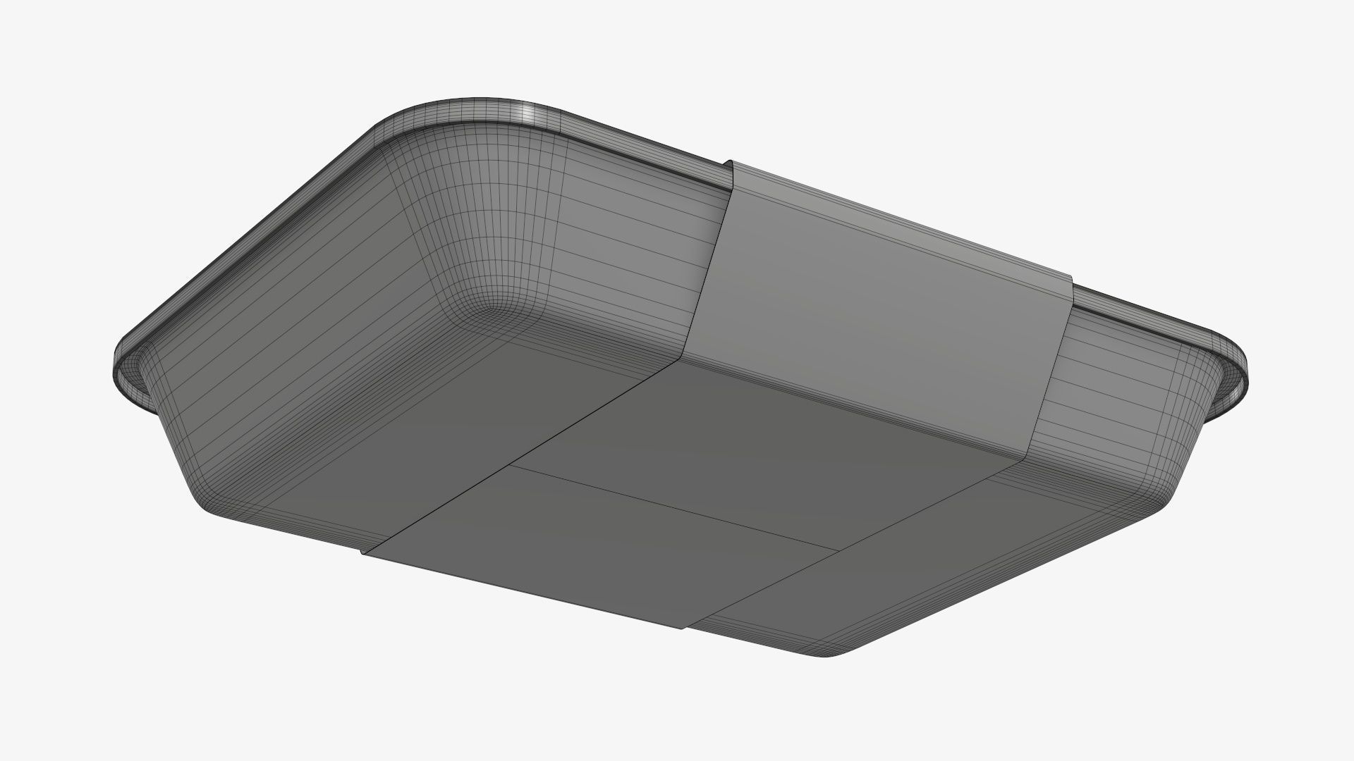 Plastic food container tray box with label mockup 04 3D model_11