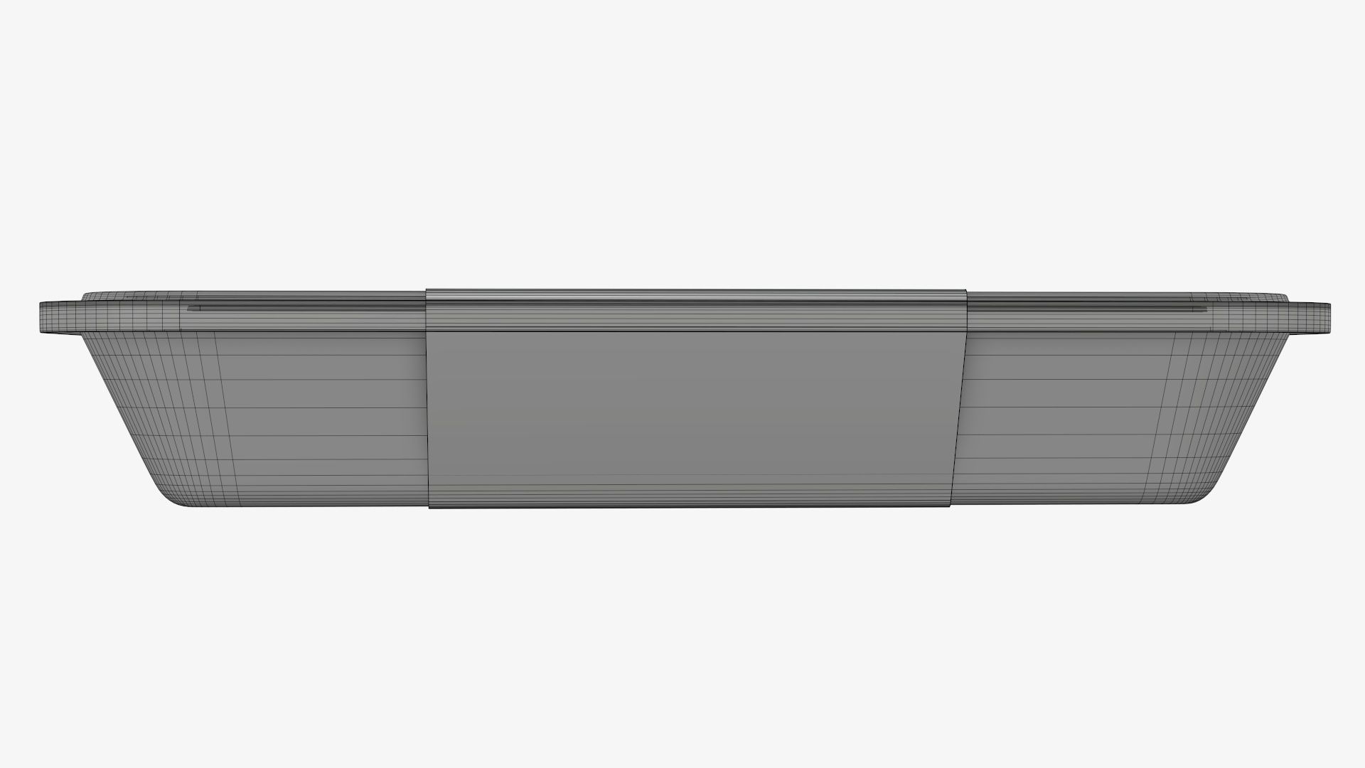 Plastic food container tray box with label mockup 04 3D model_10