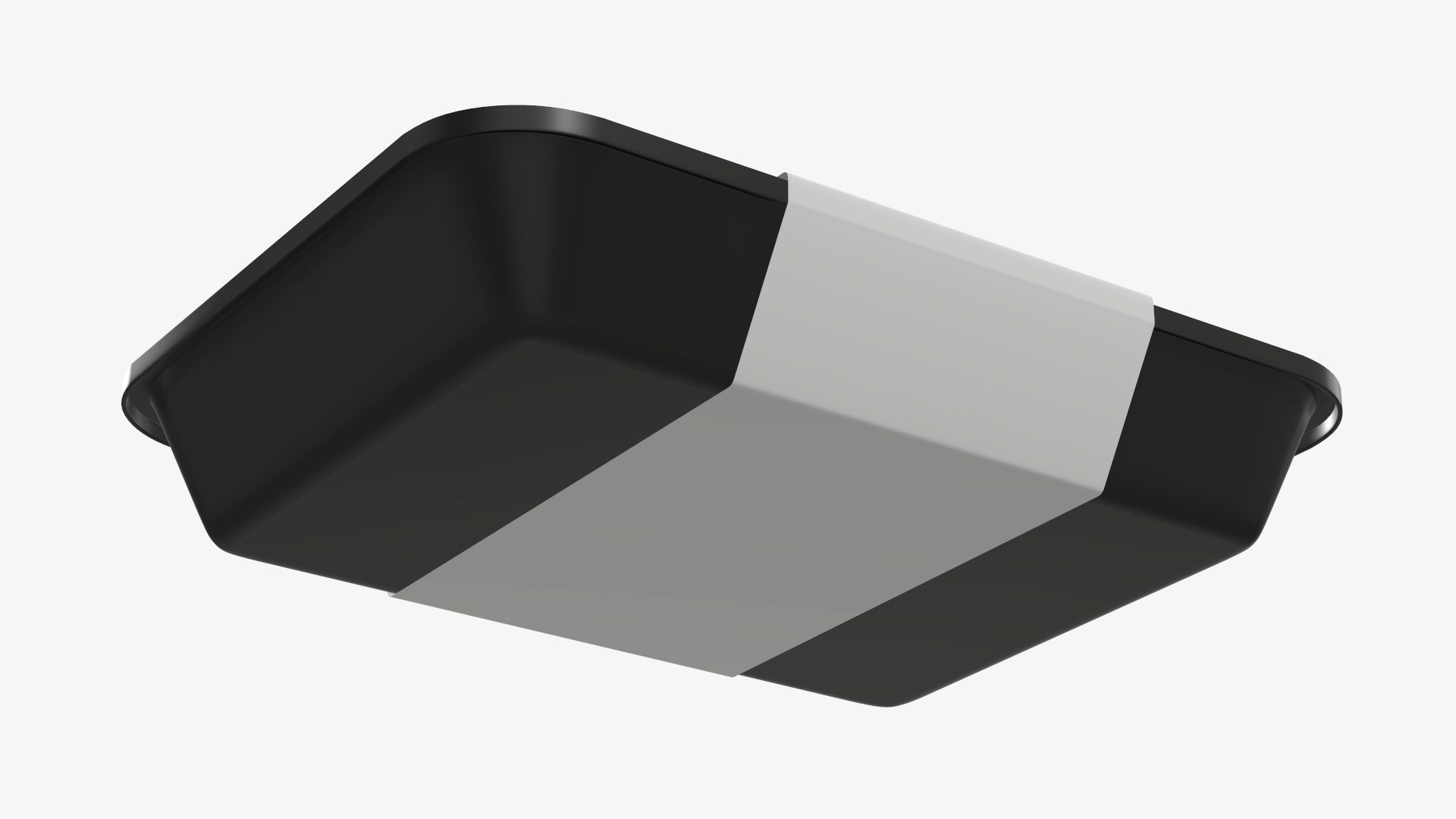 Plastic food container tray box with label mockup 04 3D model_6