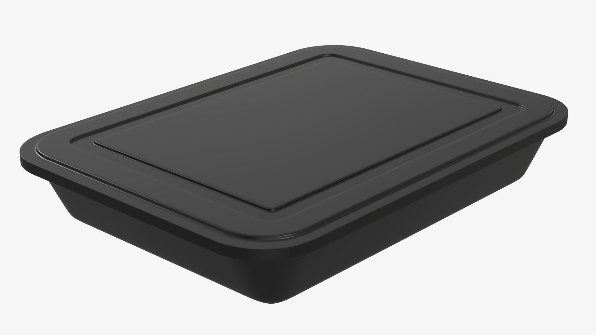 Plastic food container tray box with label mockup 04 3D model_2